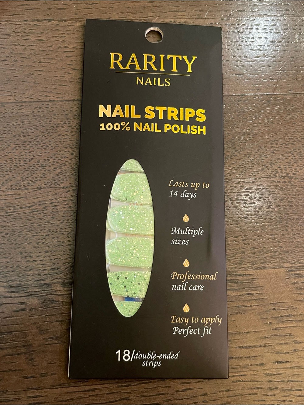 Rarity Nail polish strips Glitter Green Lime Light Neon Bling Manicure New NIP